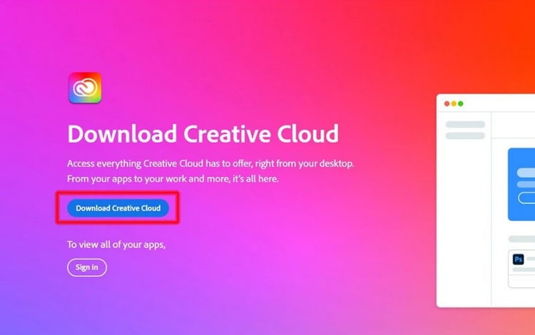Cách tải Adobe Photoshop bản quyền thông qua Creative Cloud