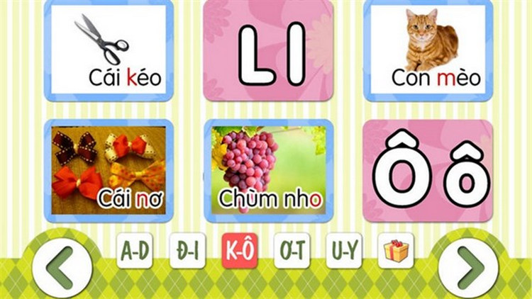 Dùng các app học tiếng Việt để dạy chữ cái cho bé