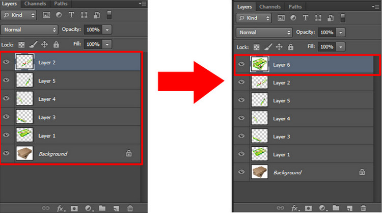 Phím tắt trong Photoshop CS6 khi thao tác với Layer